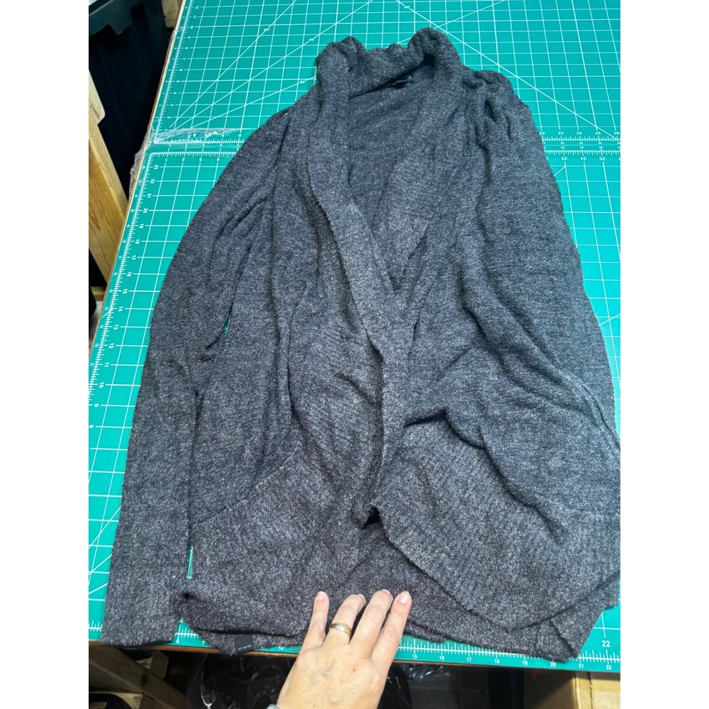 Barefoot Dreams CozyChic Lite Cardigan 3X Charcoal Gray Open Front Wrap Sweater